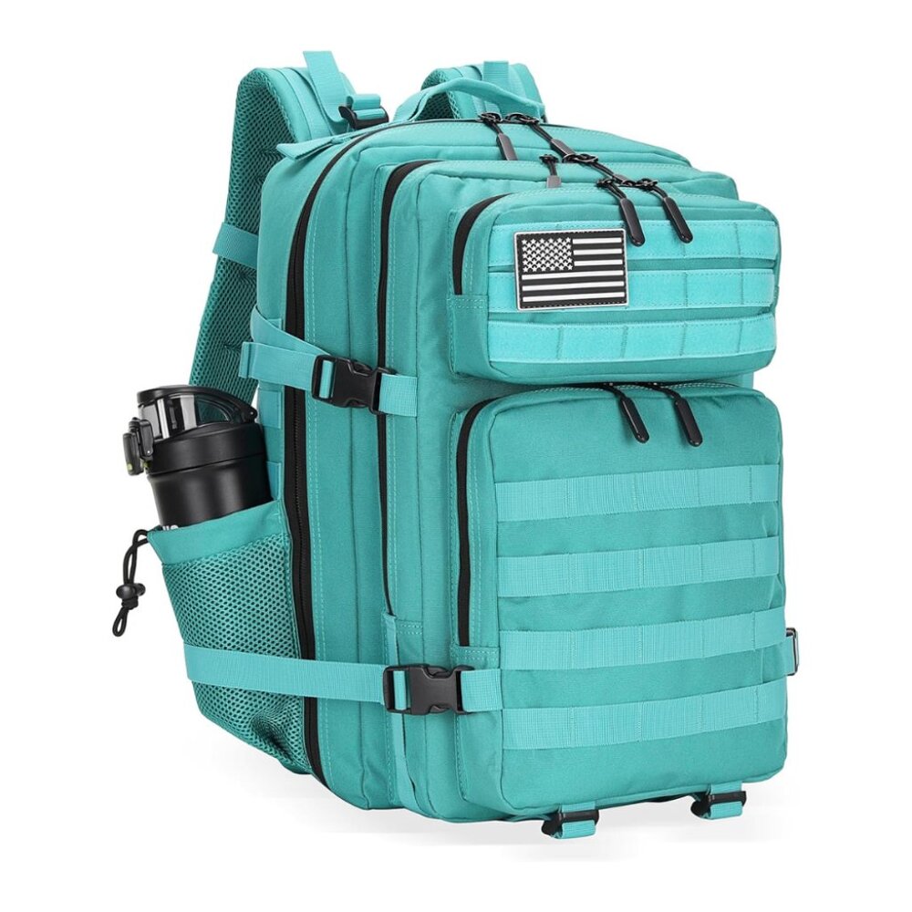 45L Tactical Backpack with Bottle Holder Waterproof Multi Compartment for Hiking